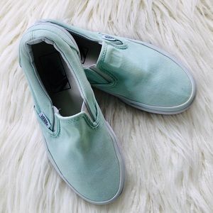 Vans slip on canvas shoes mint green size 5.5